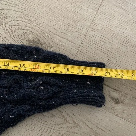 Oak Tree‎ Original Wool Crew Sweater Blue navy unisex chunky cable knit size XL